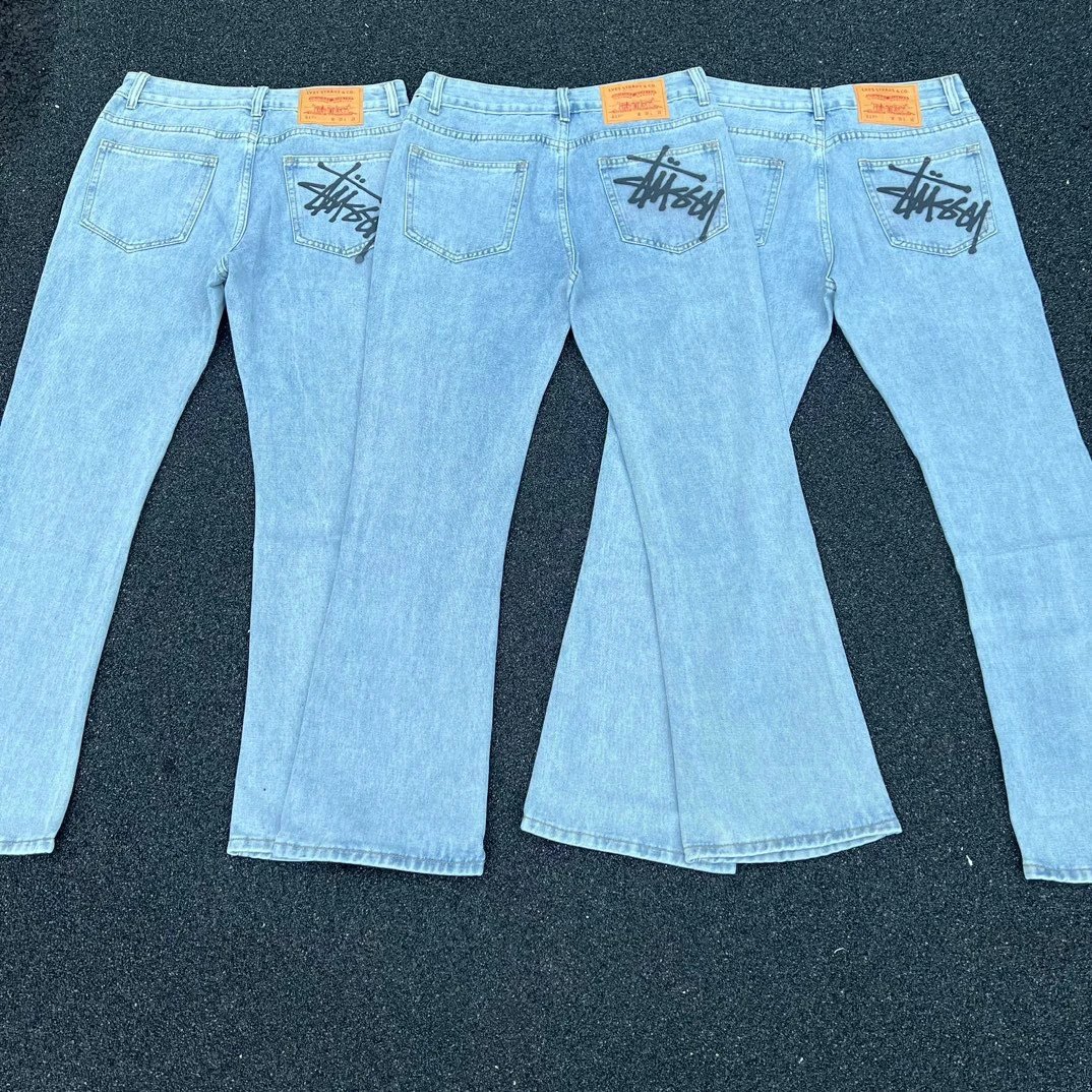 Levi's 517 Light Blue Stussy Graffiti Denim Jeans