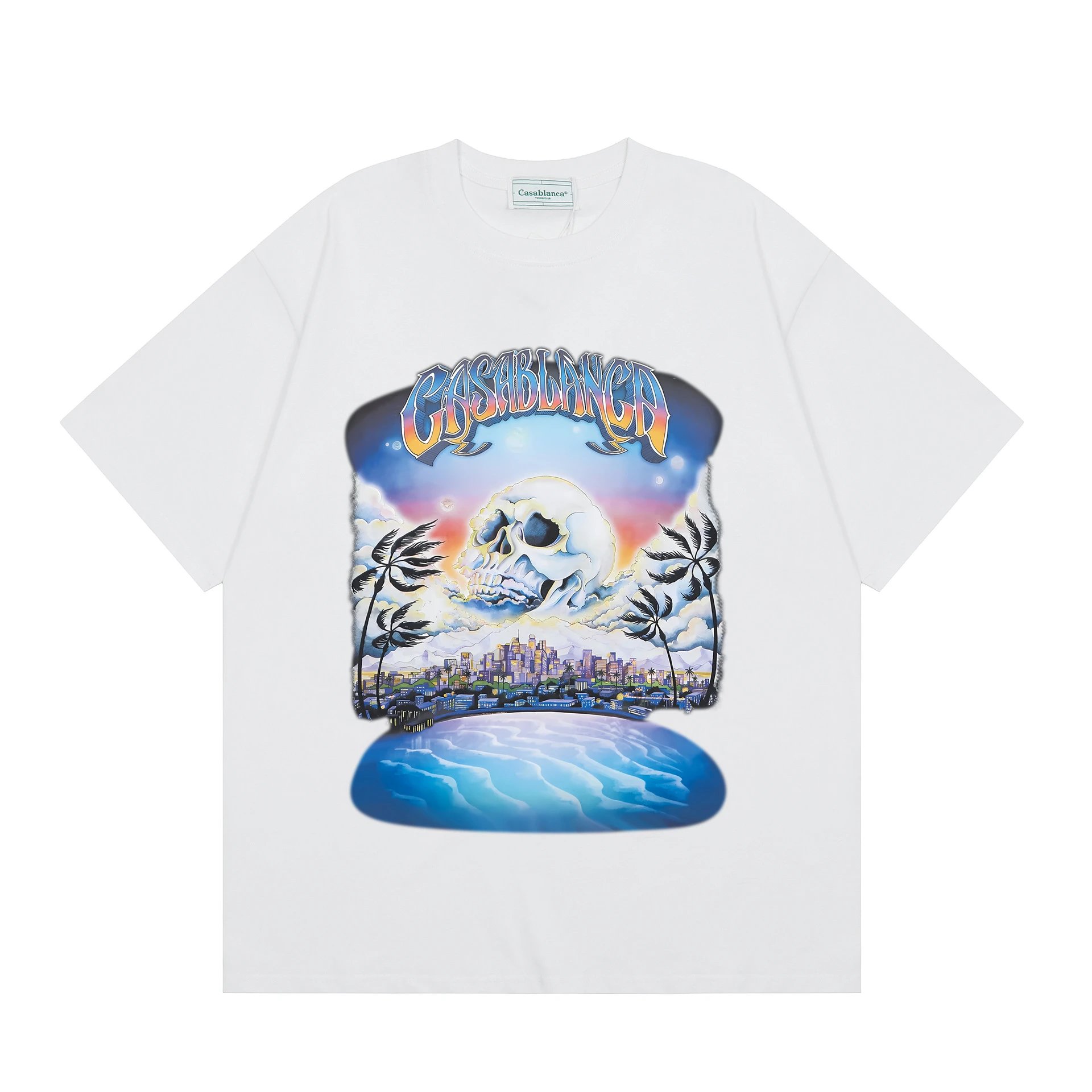 Casa Way White Graphic Tennis T-Shirt
