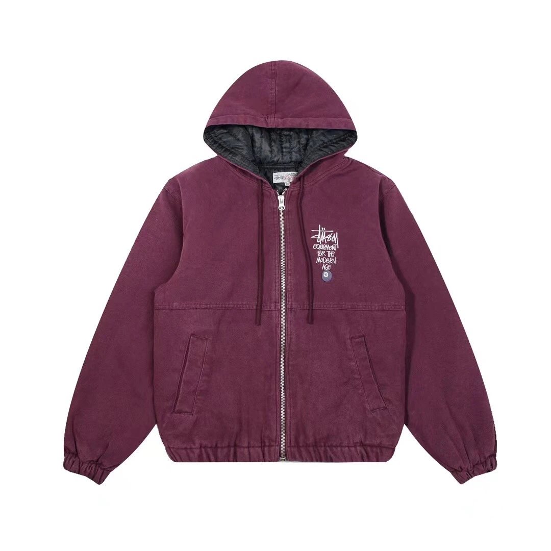 Washed Distressed Embroidered Hooded Cotton Coat photo 3