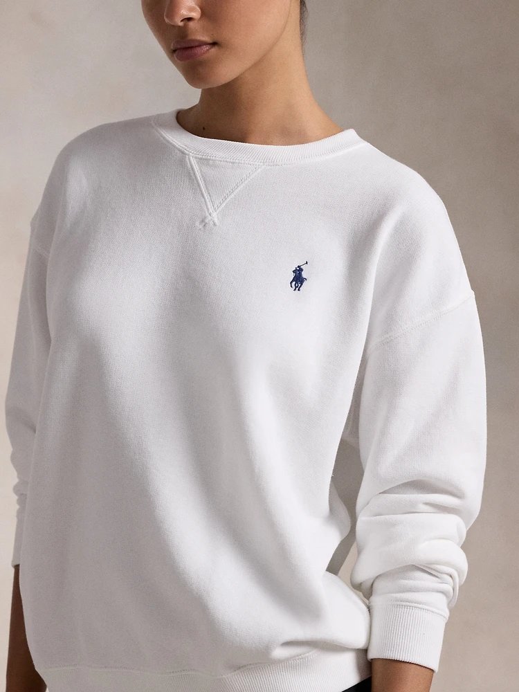 Polo Ralph Lauren White Classic Crewneck Sweatshirt