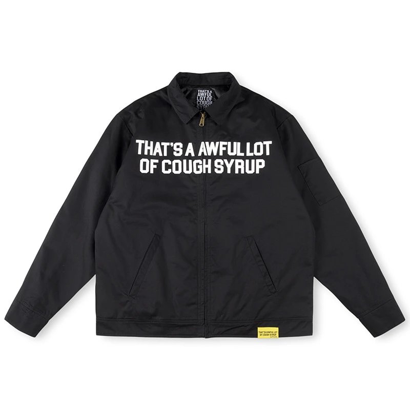 That's A Awful Lot Of Cough Syrup Beige Graphic Zip-Up Jacket