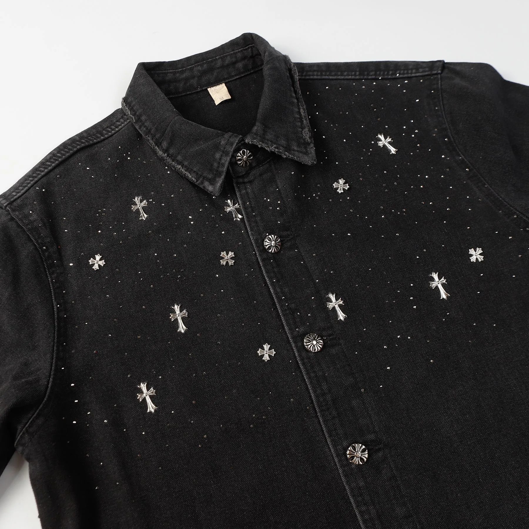 Loose-Fitting Washed Denim Top photo 3