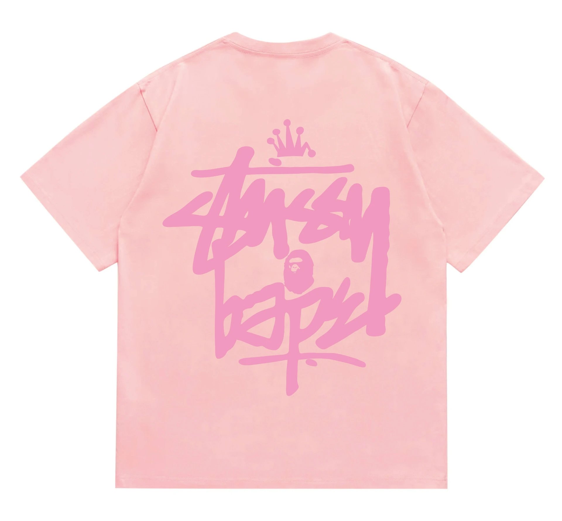 Stussy X Bape Black Graphic Streetwear T-Shirt