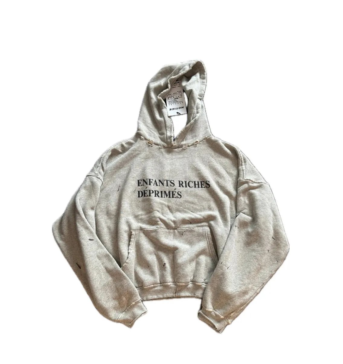 Letter Slogan Washed Distressed Hooded Sweatshirt photo 4