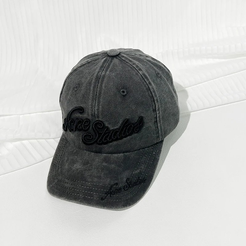 Acne Studios Grey Washed Denim Baseball Cap