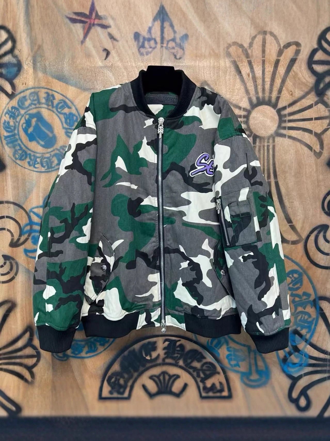 Camouflage Bomber Jacket Desert Multi Color Streetwear