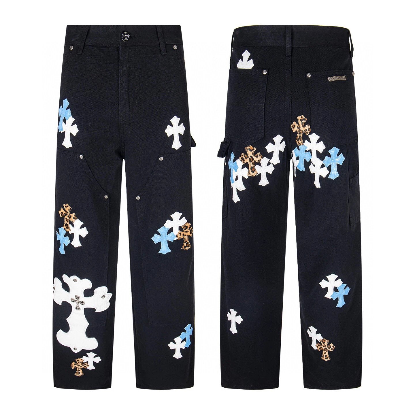 Chrome Hearts Cross Patchwork Cargo Pants Black - 1