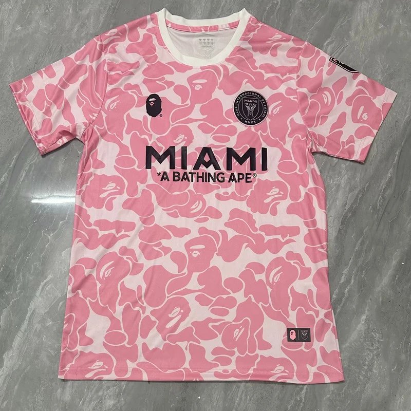 A Bathing Ape Miami Navy Camo Football Jersey