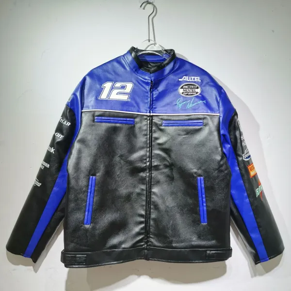 Running Cheetahs x Ferrari Racing Leather Jacket Black Red - 4