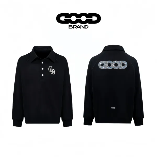 GOOD BRAND Logo-Embroidered Raglan Polo in Light Gray - 2