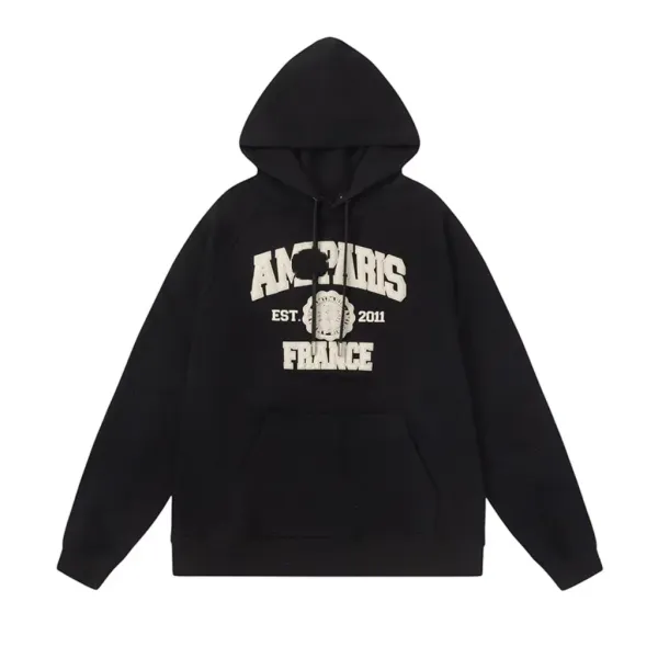 Ami Paris College Hoodie Black - 1