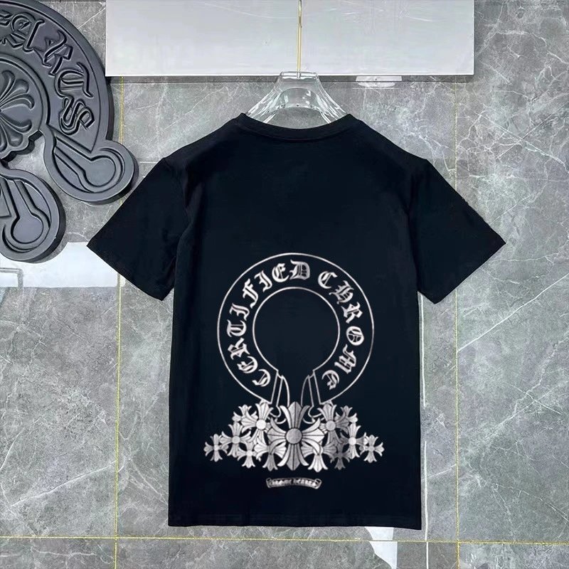 Chrome Hearts Black Gothic Cross Print T-Shirt