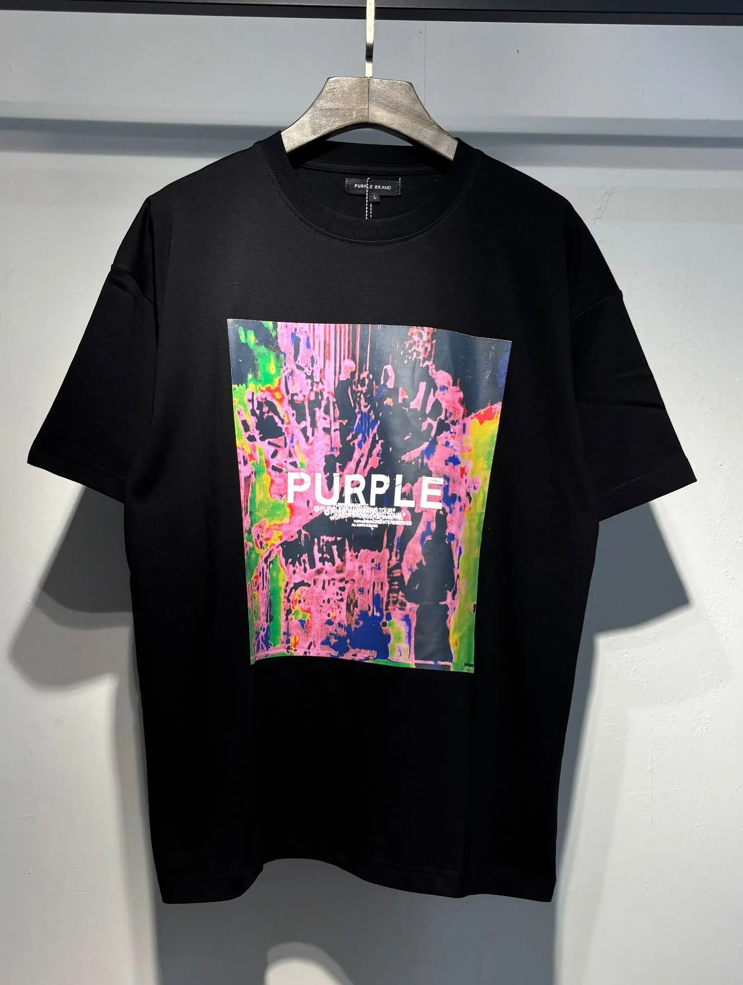 Purple Brand Dripping Logo White Oversized T-Shirt