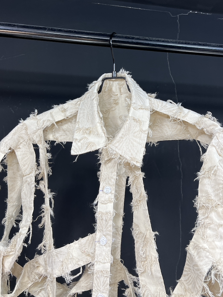 Deconstructed Cotton Shirt Off White Avant Garde Button Up