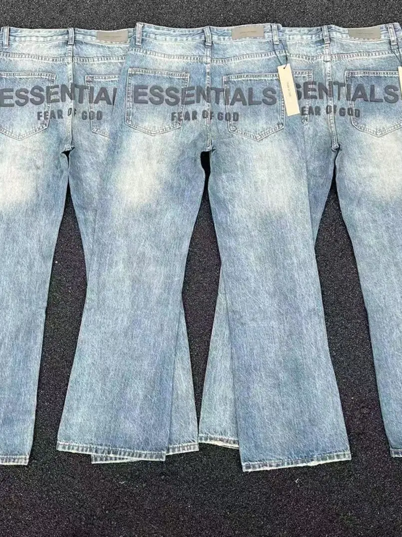 Fear of God Essentials Light Blue Flare Jeans