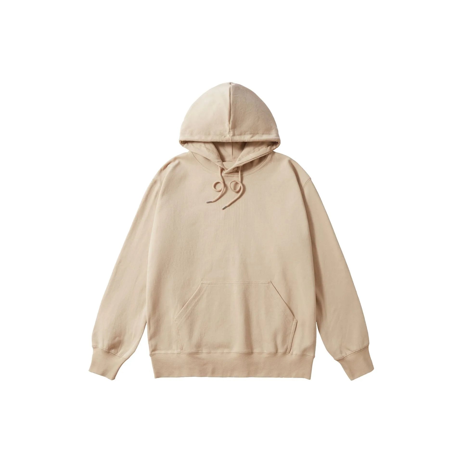 Plain Hooded Sweatshirt Off White Oversized Casual