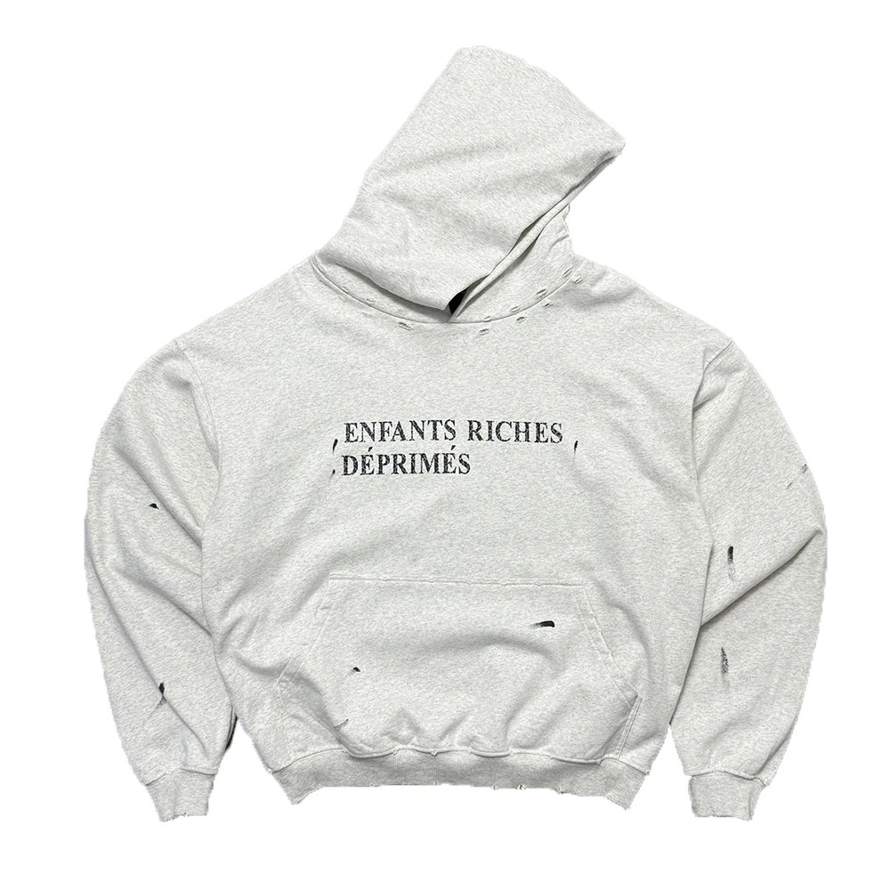 ERD Slogan Hole Hooded Sweatshirt photo 2