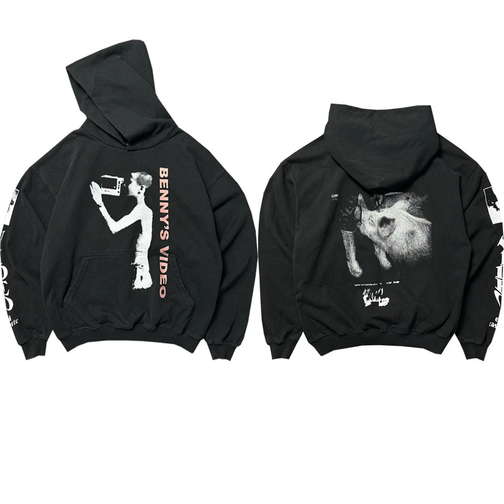 ERD Slogan Hole Hooded Sweatshirt photo 4