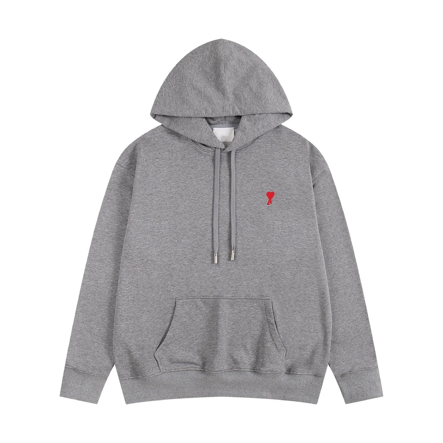 Ami Paris Black Heart Embroidery Oversized Hoodie