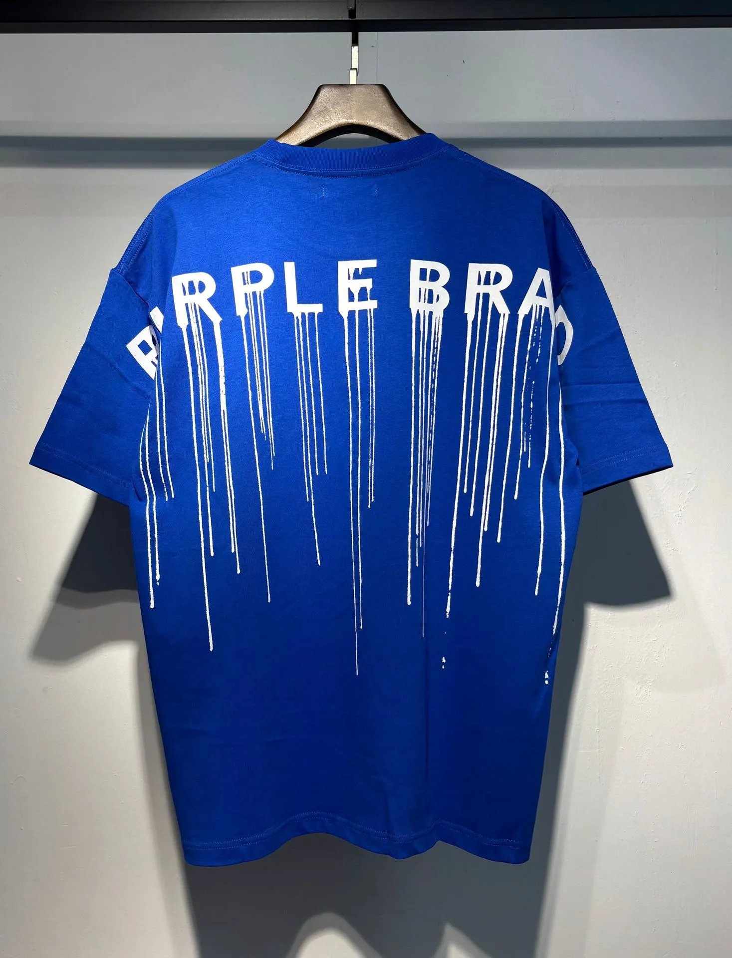 Purple Brand Dripping Logo White Oversized T-Shirt