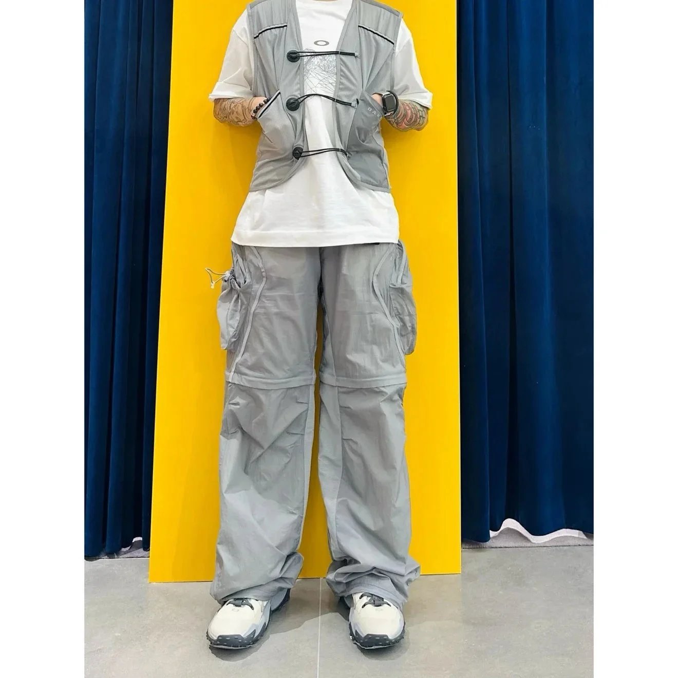 Oakley Convertible 2 In 1 Grey And Olive Cargo Pants