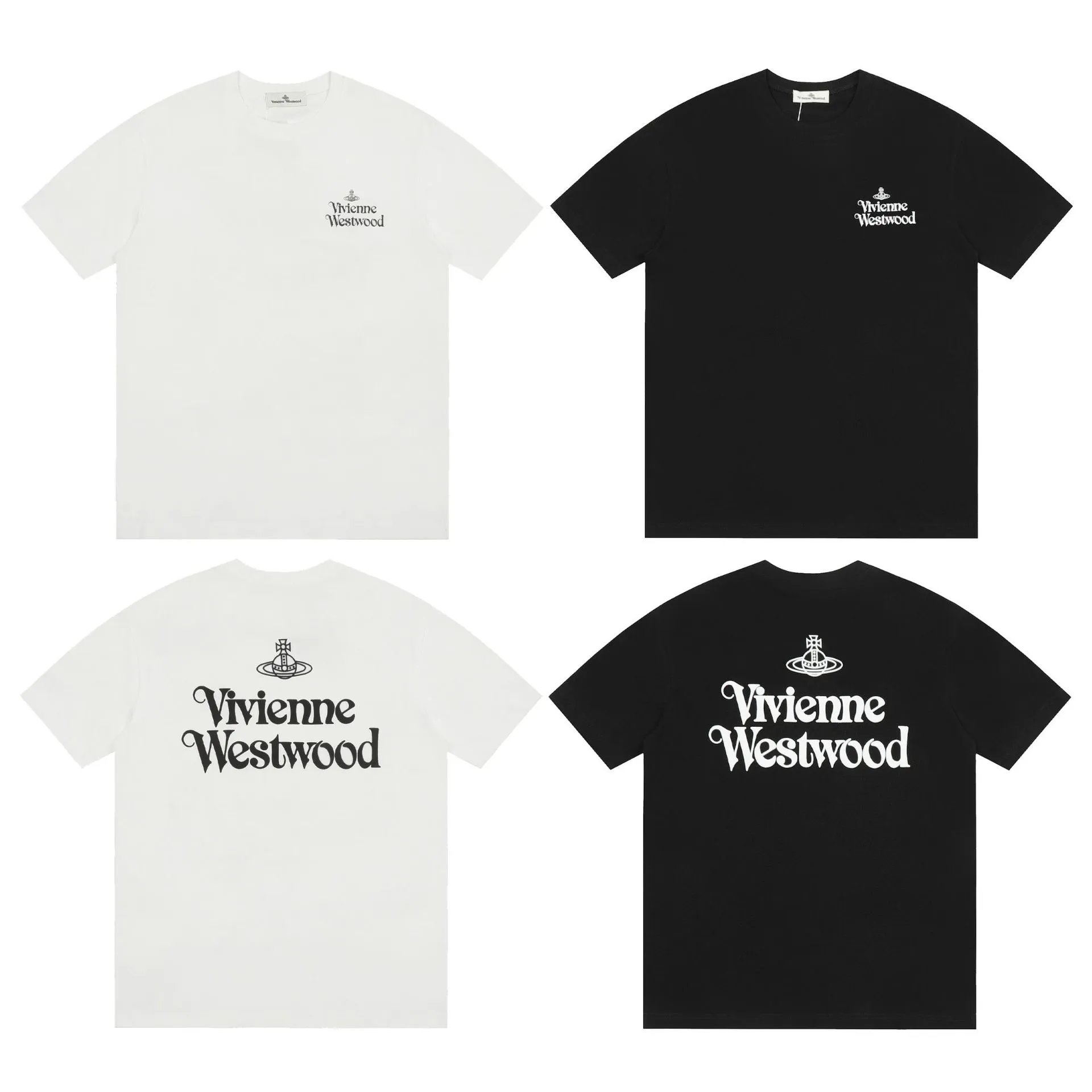 Vivienne Westwood Letter Embroidery Print Short Sleeve T-Shirt