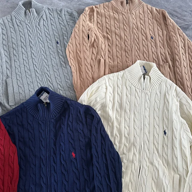 Polo Ralph Lauren Cable Knit Half-Zip Sweater Navy Red Black Beige Cream