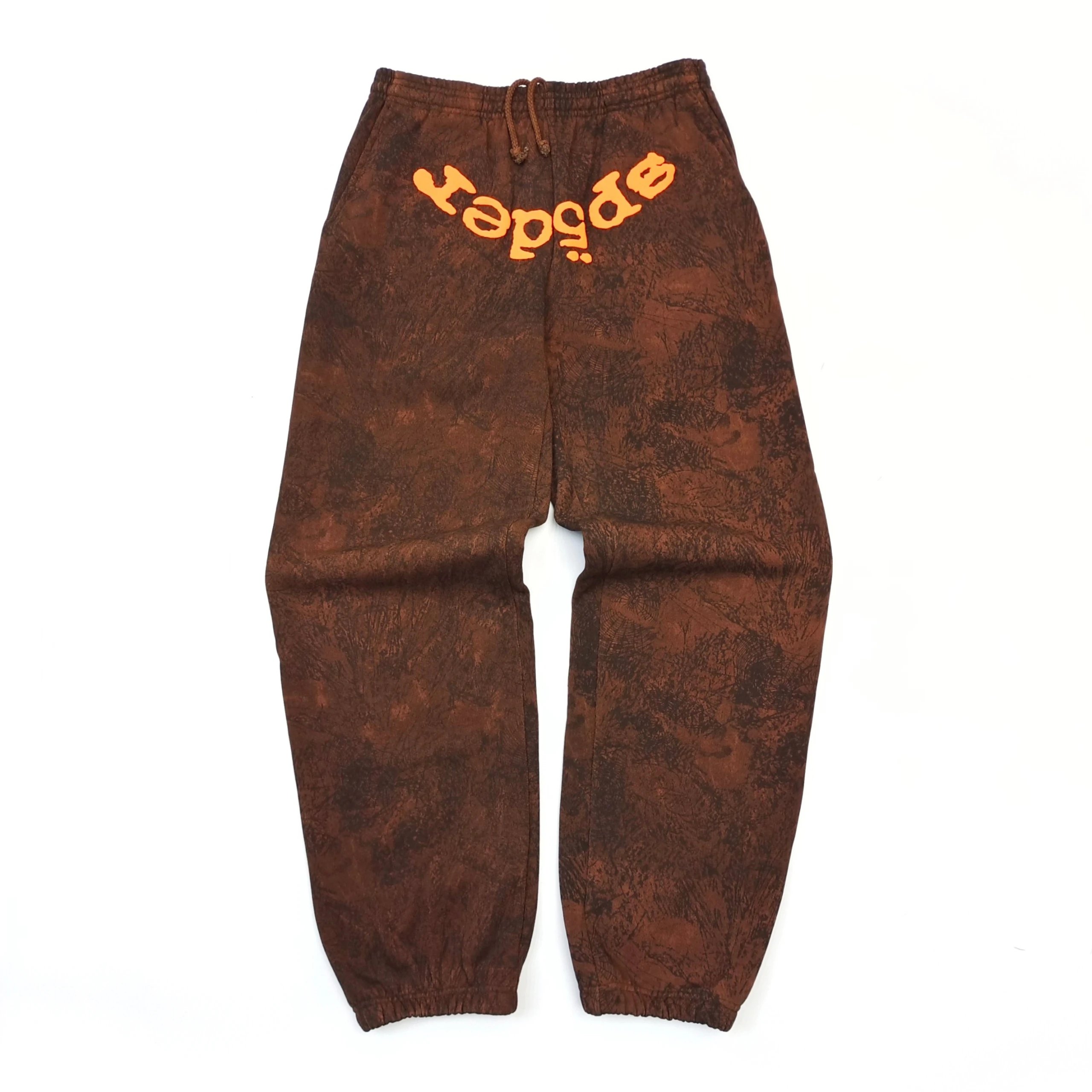 Brown Tie-Dye Graphic Hooded Sweatshirt