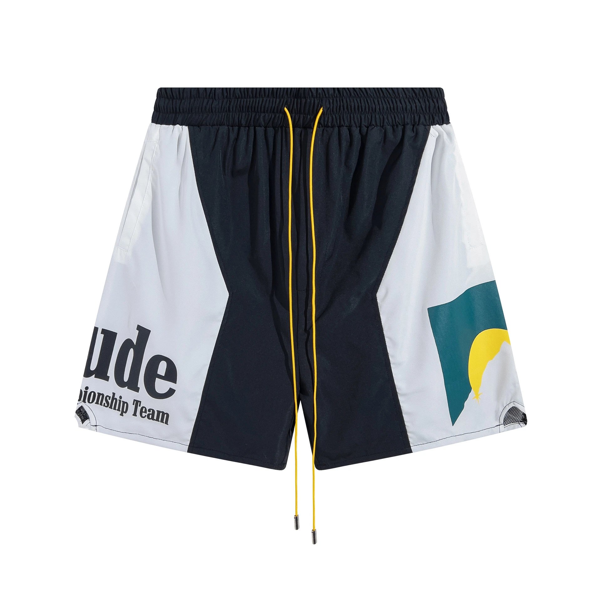 Studio Rude Green White Graphic Sport Shorts