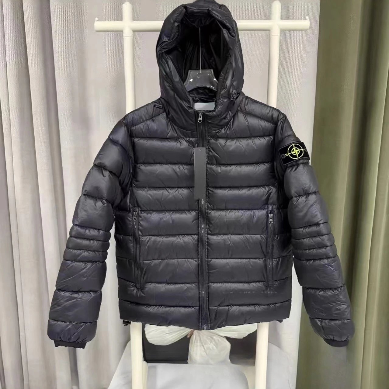 Stone Island Shadow Project Down Jacket Light Gray Outerwear - 4