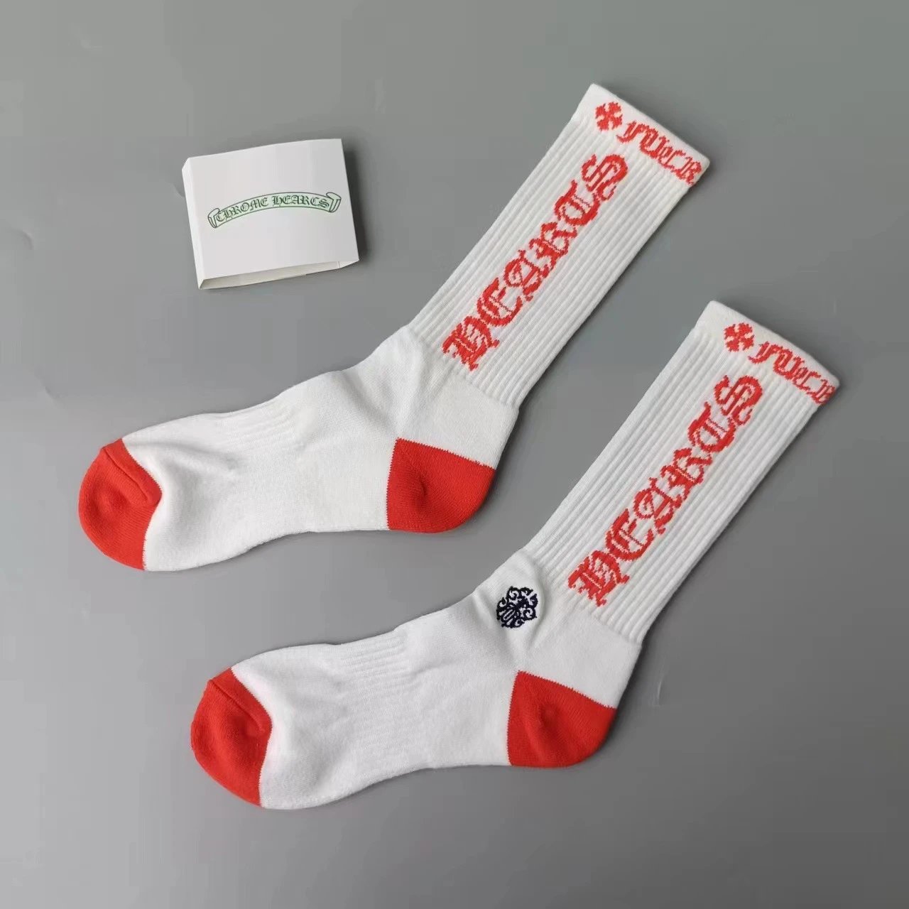 Sanskrit Striped Skull Cotton Socks photo 3