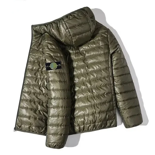 Stone Island Compass Patch Quilted Lightweight Jacket Olive Green Outerwear