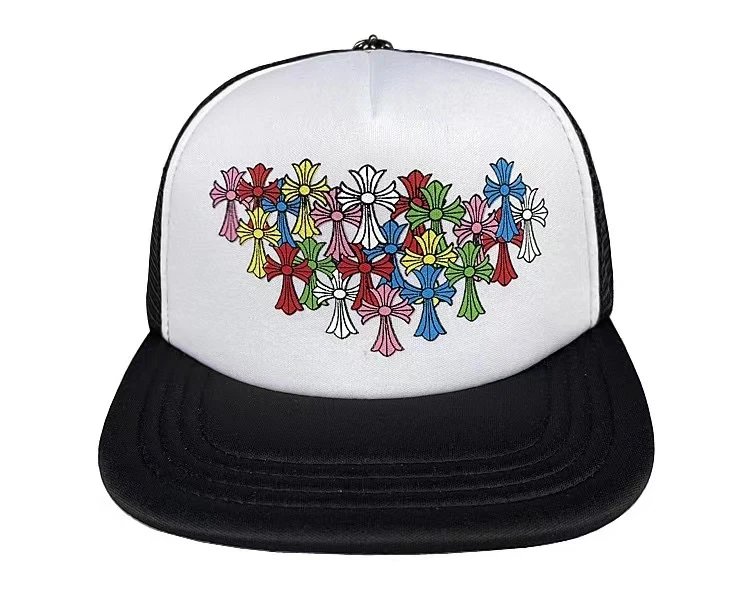 Chrome Hearts Cross Motif White Black Blue Red Trucker Hat