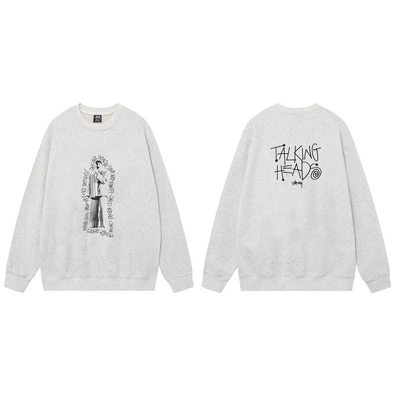 Stussy Sport White Graphic Crewneck Sweatshirt