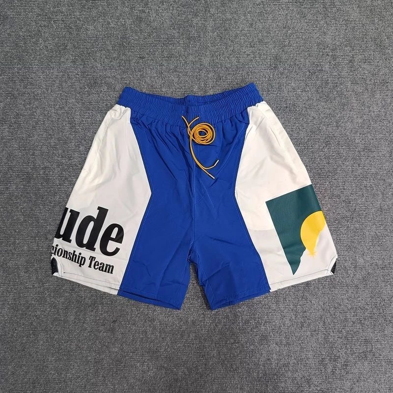 Custom Sport Shorts White Black Green Blue Yellow Graphic Panel Design