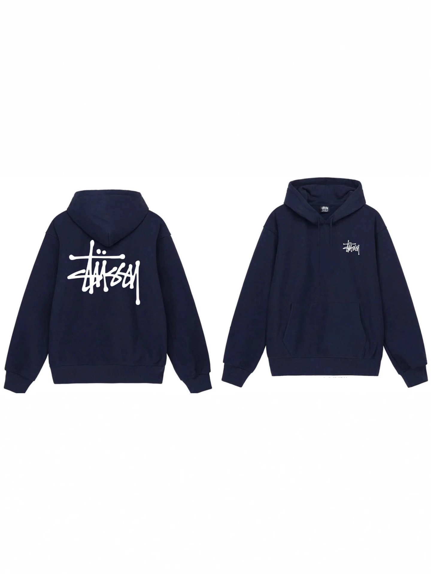 Stussy Classic Black Graphic Hooded Sweatshirt