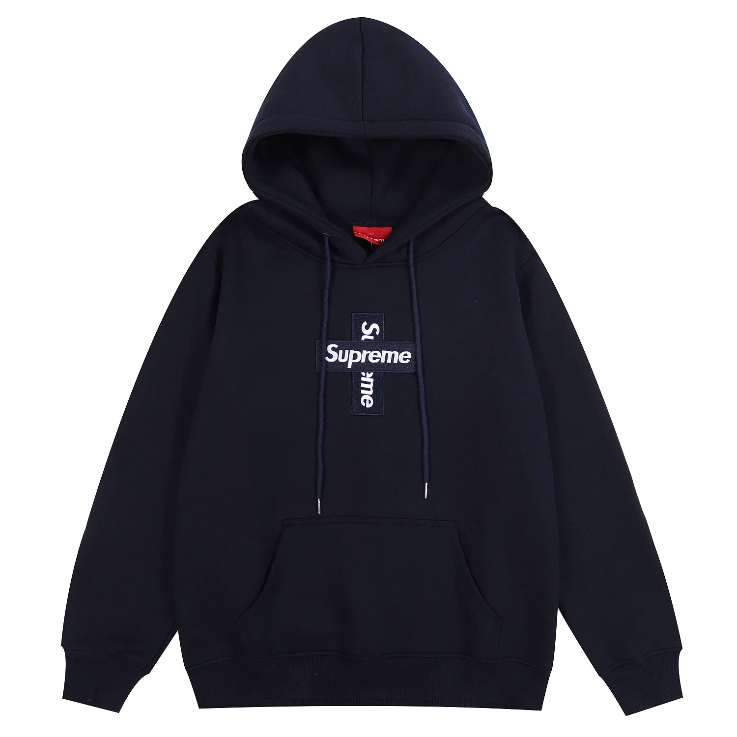 Supreme Navy Hoodie with Cross Logo