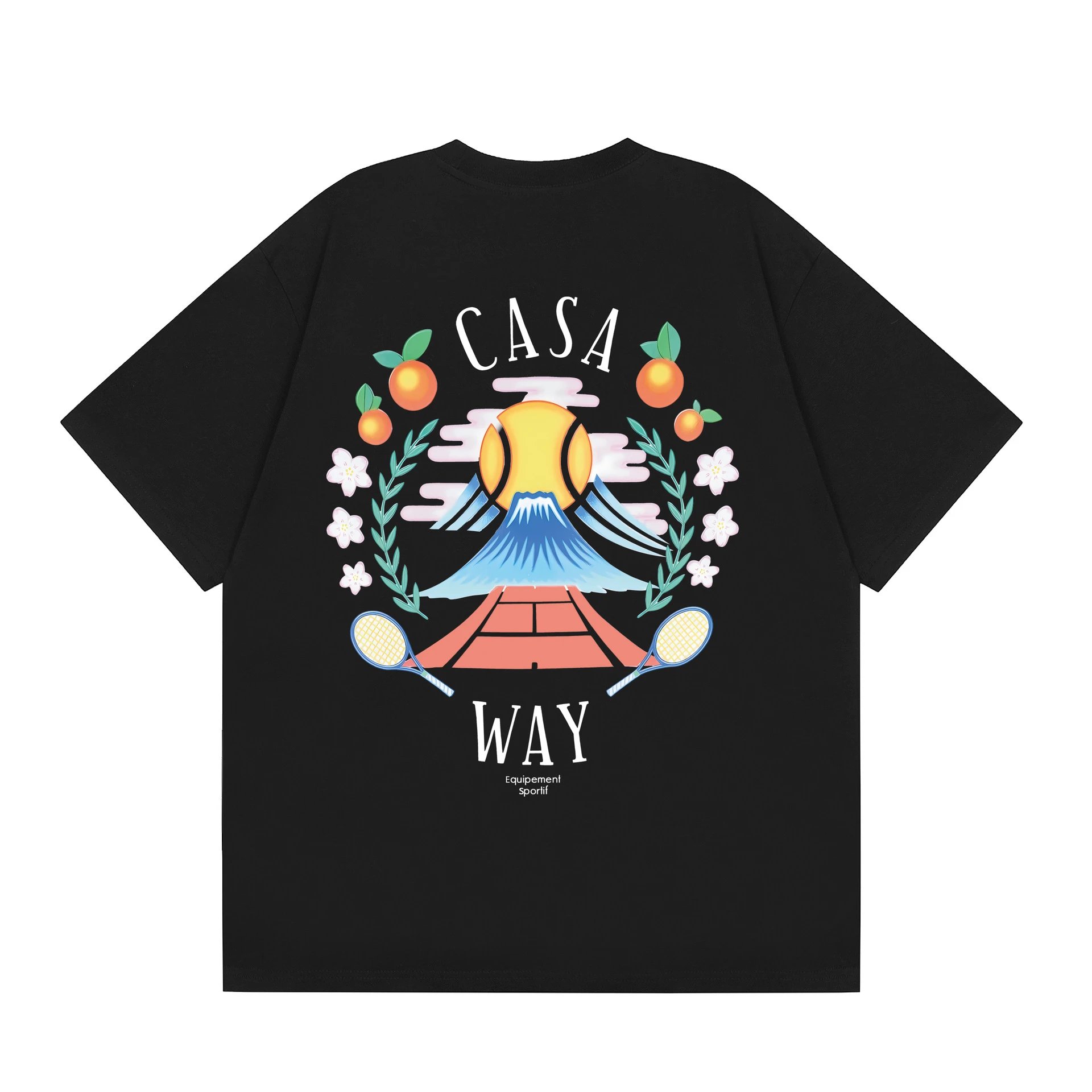 Casa Way White Graphic Tennis T-Shirt