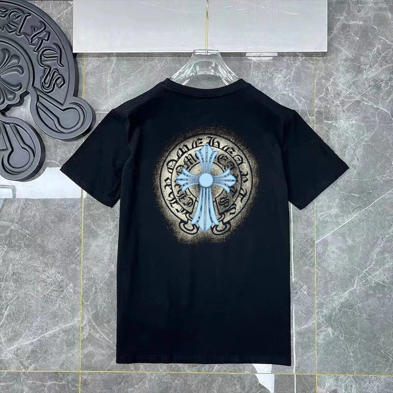 Chrome Hearts Black Gothic Cross Print T-Shirt