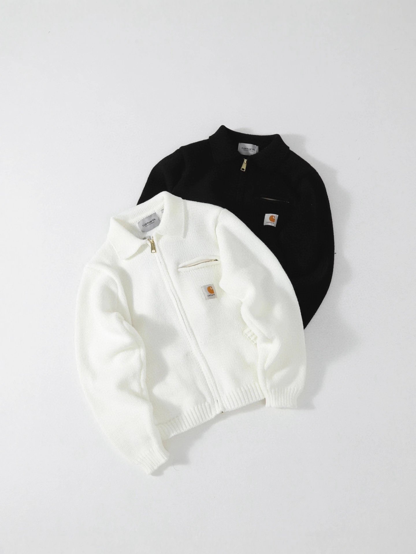 Carhartt WIP Knit Jacket Off White Casual Sweater Coat