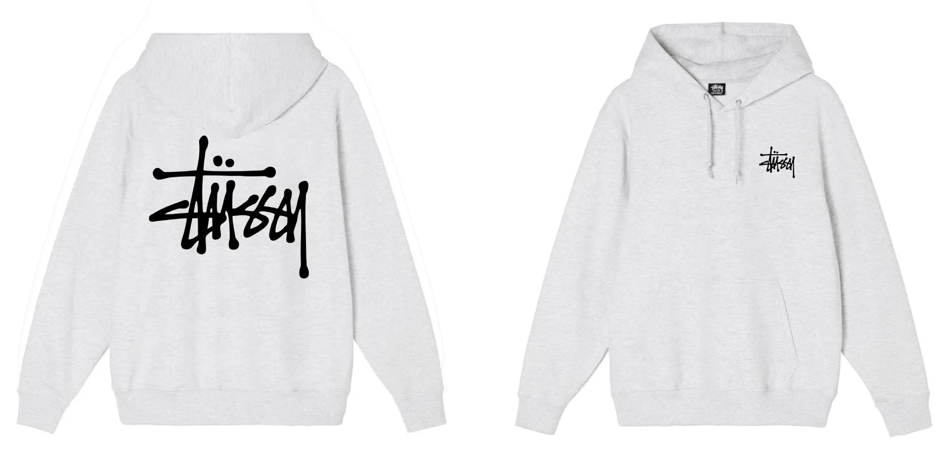 Stussy Classic Black Graphic Hooded Sweatshirt