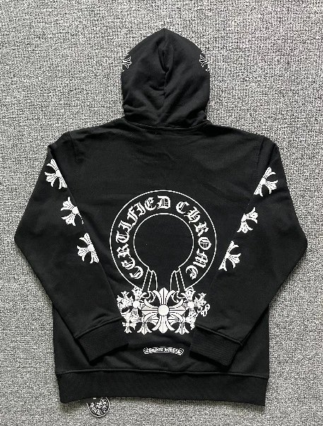 Chrome Hearts Black Embroidered Cross Hoodie