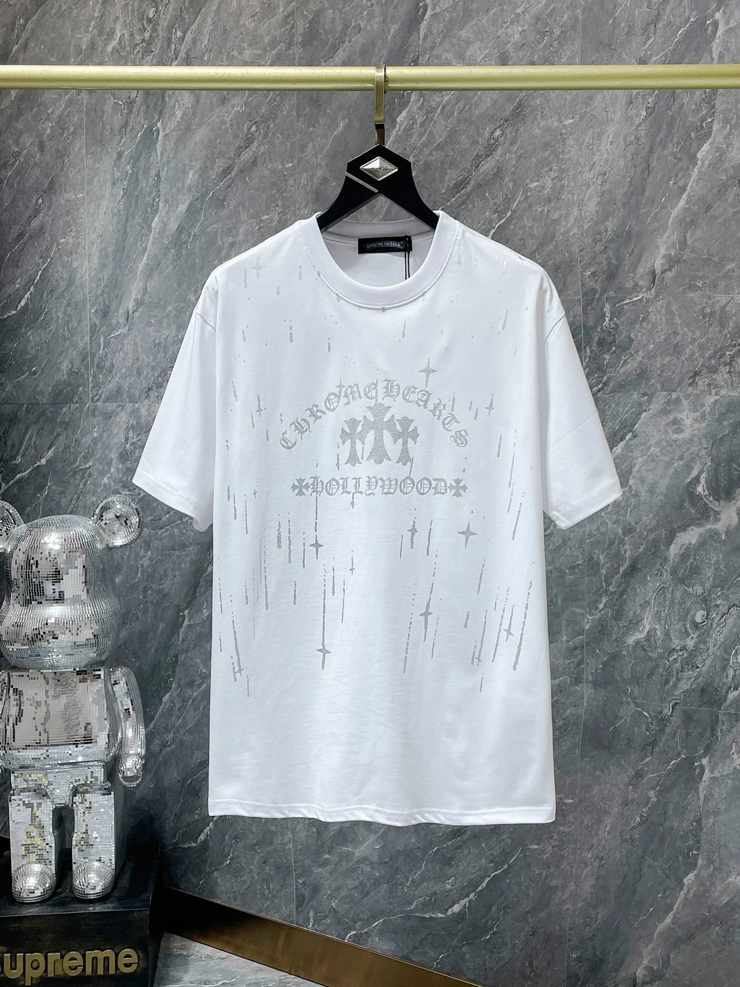 Chrome Hearts Black Graphic Print Crew Neck T-Shirt