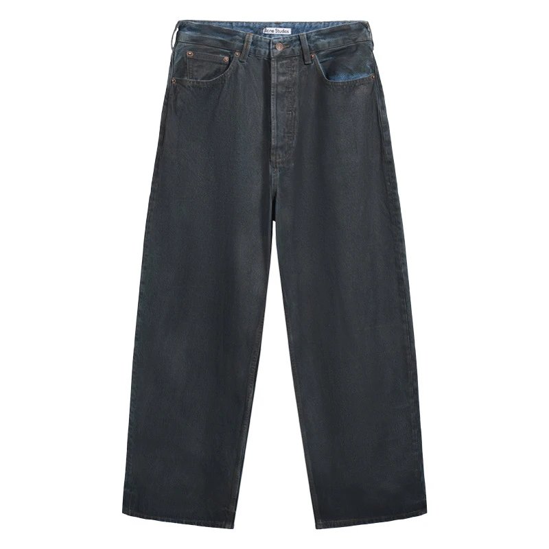 Acne Studios Jeans Dark Grey Distressed Wide Leg Denim