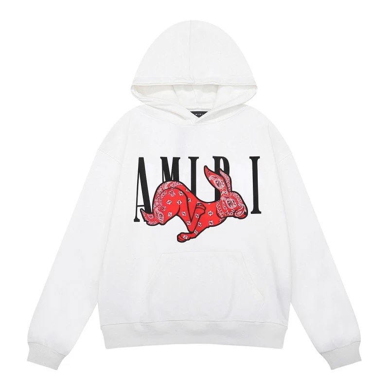 Amiri Rabbit Bandana Black Graphic Hoodie