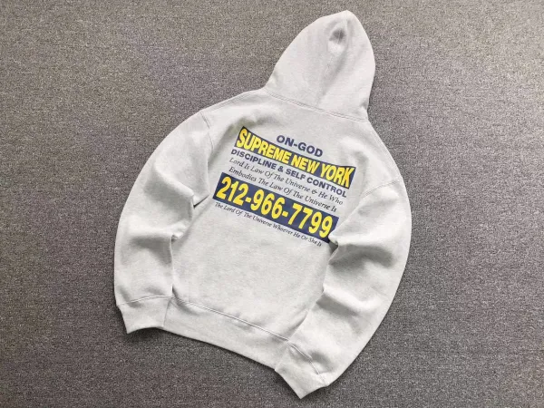 Supreme x On-God Discipline & Self Control Gray Hoodie - 1