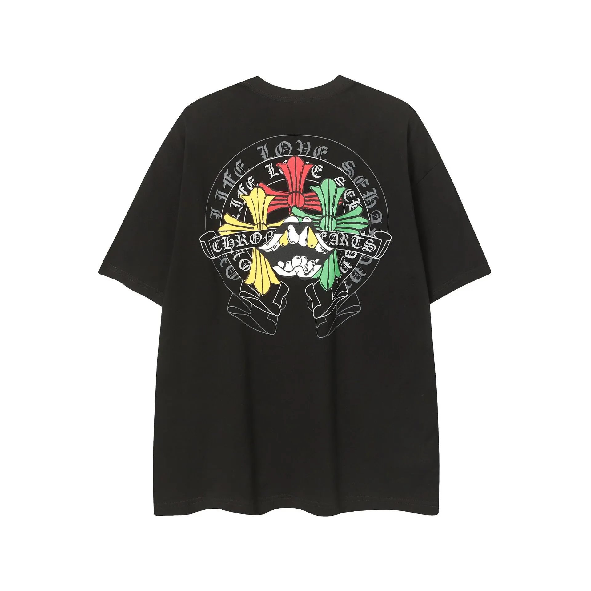 Trendy Skull European American Street Style Unisex Short Sleeve T-Shirt