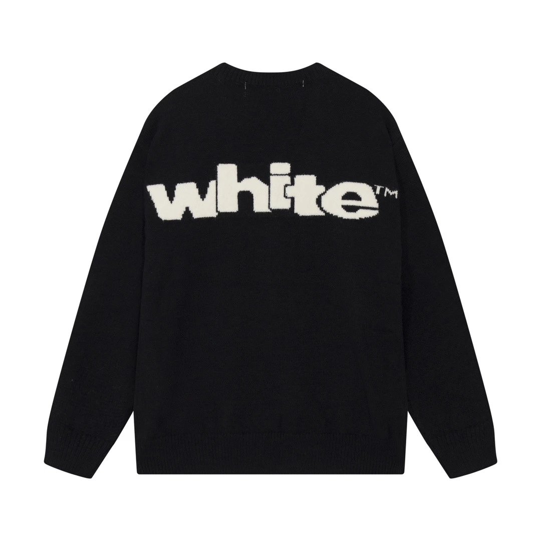Off-White Logo Cream Oversized Knit Sweater