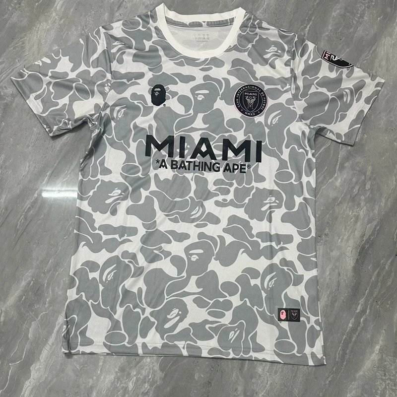 A Bathing Ape Miami Navy Camo Football Jersey