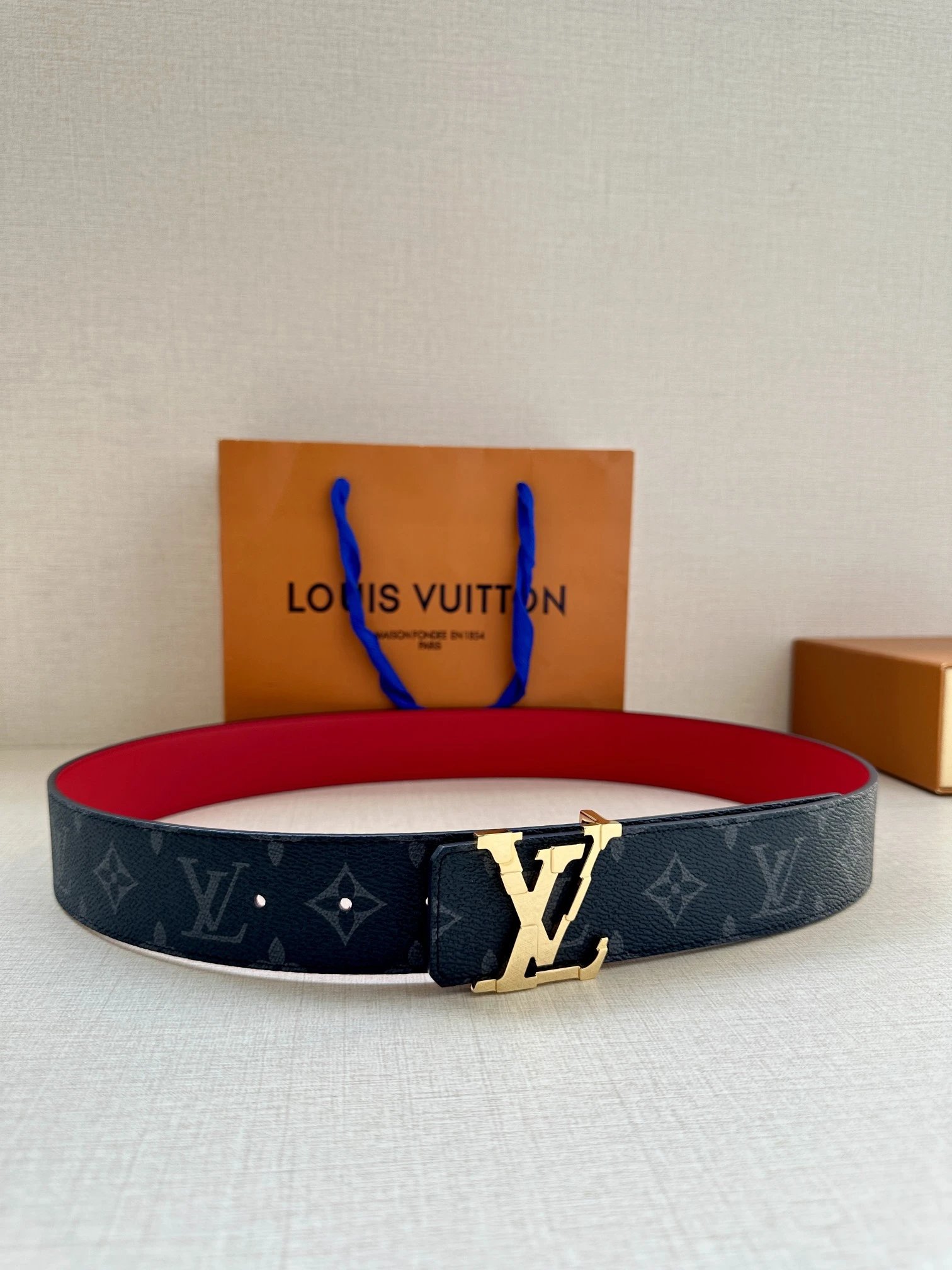 Reversible Belt Combining Classic Monogram Canvas and Solid Leather